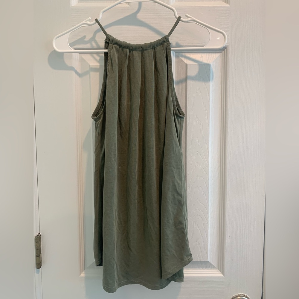 Sage green high neck tank top